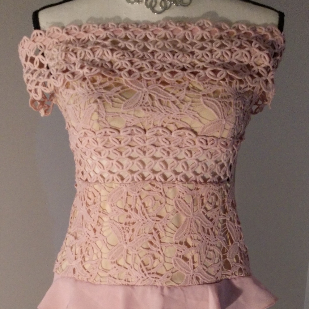 Womens size small crochet cocktail strapless dress